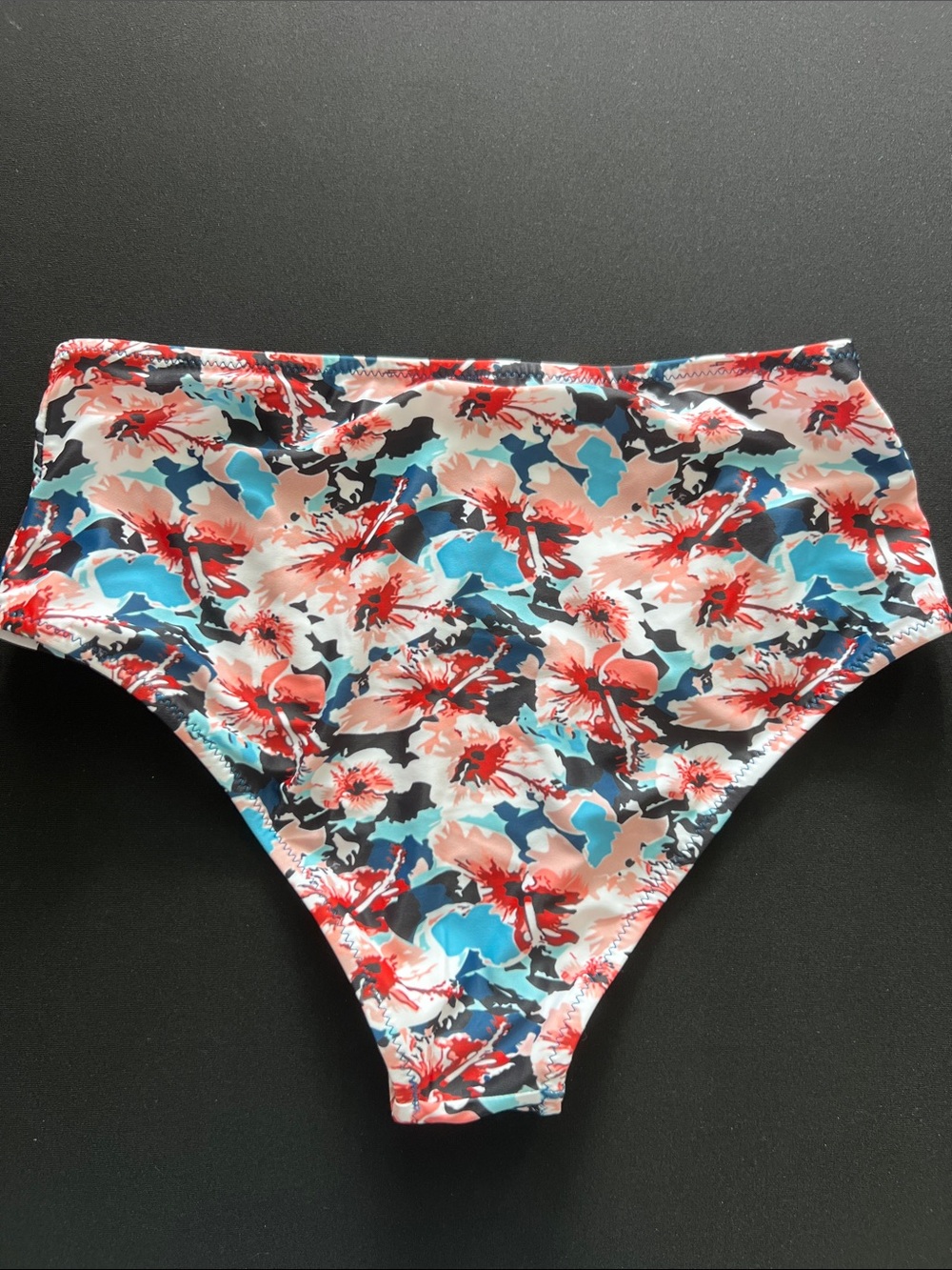 NWT Beachsissi Bright Blue Tankini Top w/ Floral Bikini Bottoms Size:Small - Picture 6 of 8